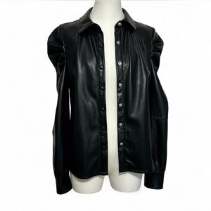 Avec Les Filles Black Faux Leather Jacket - Small